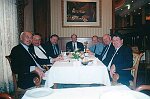 L-R Myke Gerrish (Hon Sec) Clive Simpson, Michael Baker, Richard Brittain (in the Chair in 2002) Dick Corin, Ian Boyd and John Boyle (2003 Chairman).